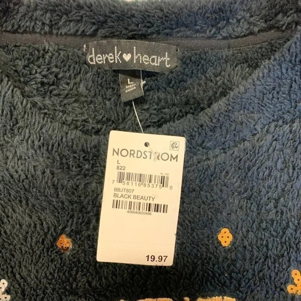 Derek Heart Women's Christmas Holiday Let It Snow Long‎ Sleeve Tunic Size L NWT - Picture 6 of 10